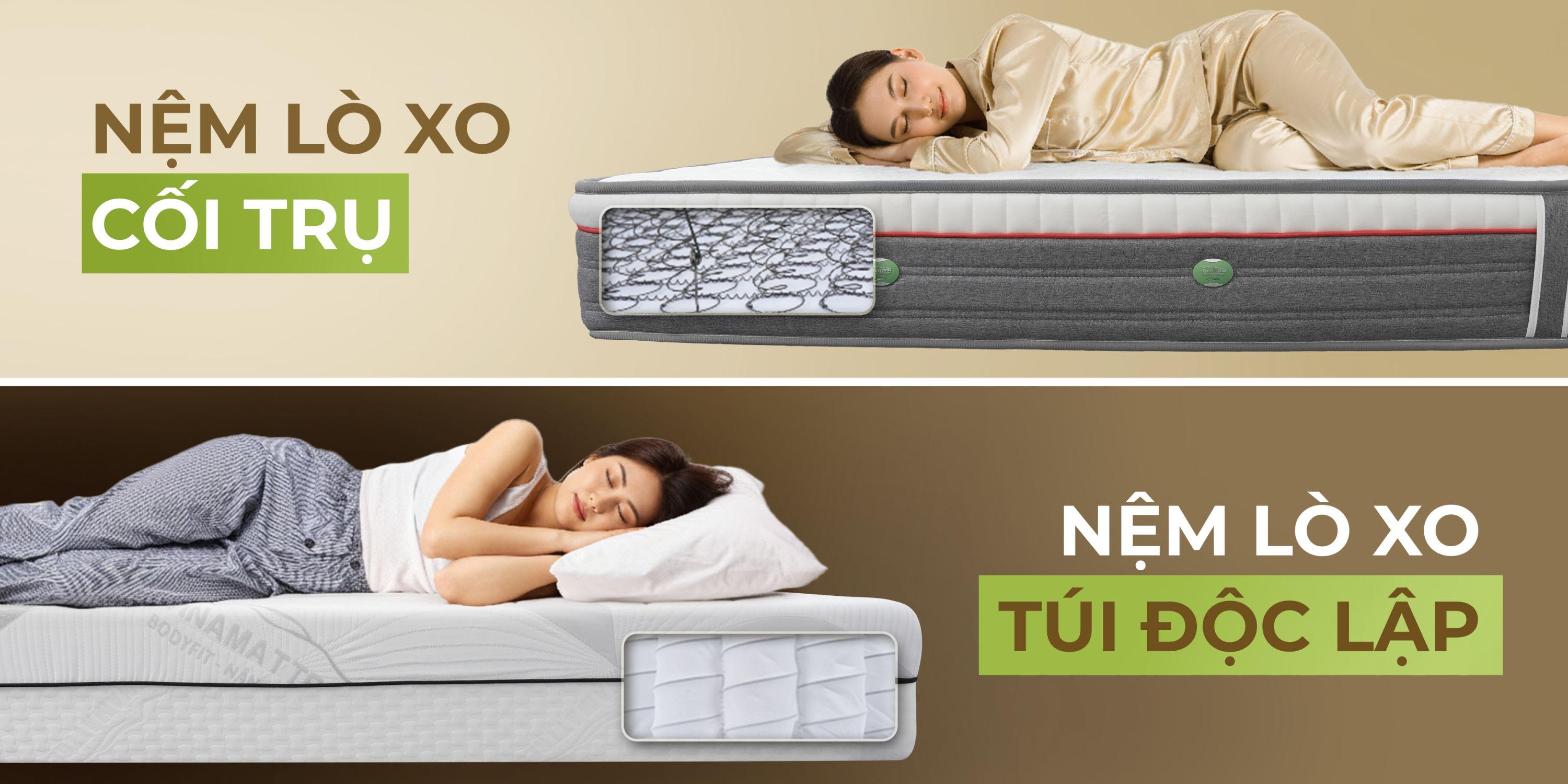 Nệm lò xo cối trụ và nệm lò xo túi độc lập: Đâu là sự lựa chọn dành cho bạn?